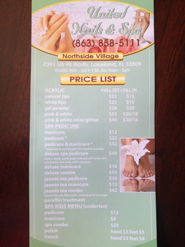United Nails and Spa 7391 US Highway 98 N Lakeland Florida 